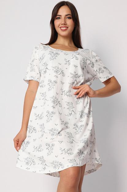 Женская сорочка «Очарование», экрю (серые крокусы), опт фото 1