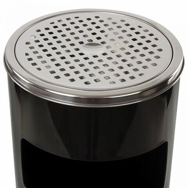 Урна с пепельницей 27 литров, 600х250 мм, нержавеющая сталь, черная, ЛАЙМА "Профессионал" (606300) фото 3