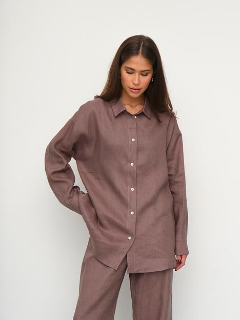 Рубашка длинная S022_Mars Brown/Кофе фото 2
