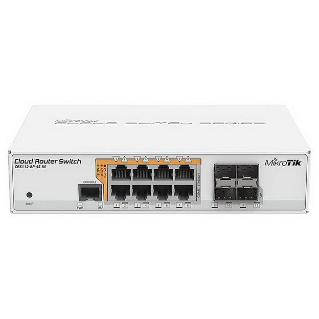 Коммутатор MikroTik CRS112-8P-4S-IN 8G 4SFP 8PoE+ управляемый фото 1