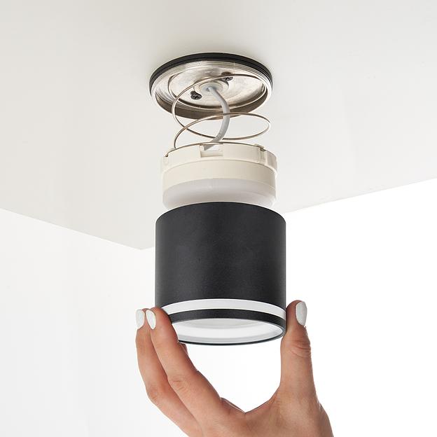 Светильник ДПО-12w GX53 без лампы черный фото 3