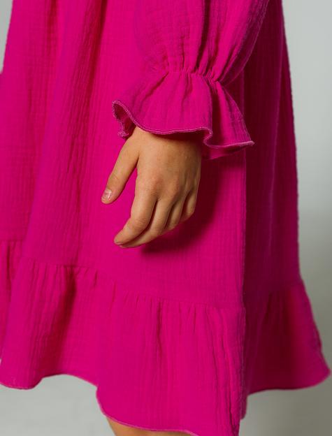 Платье MINI DI «Николь» ярко-розовый, муслин, арт.340/1300 ОПТ фото 4
