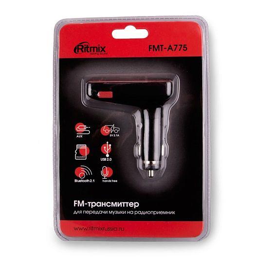 Автомобильный FM-модулятор Ritmix FMT-A775 черный MicroSD BT USB (15119075) фото 4