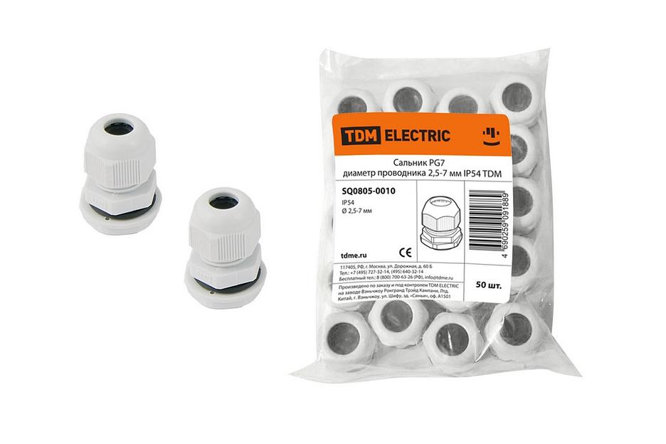 Сальник PG 7 диаметр проводника 3,5-6 мм IP54 (SQ0805-0010) фото 1