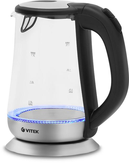 Чайник электрический Vitek VT-7036 1.7л. 2200Вт прозрачный корпус: стекло фото 4