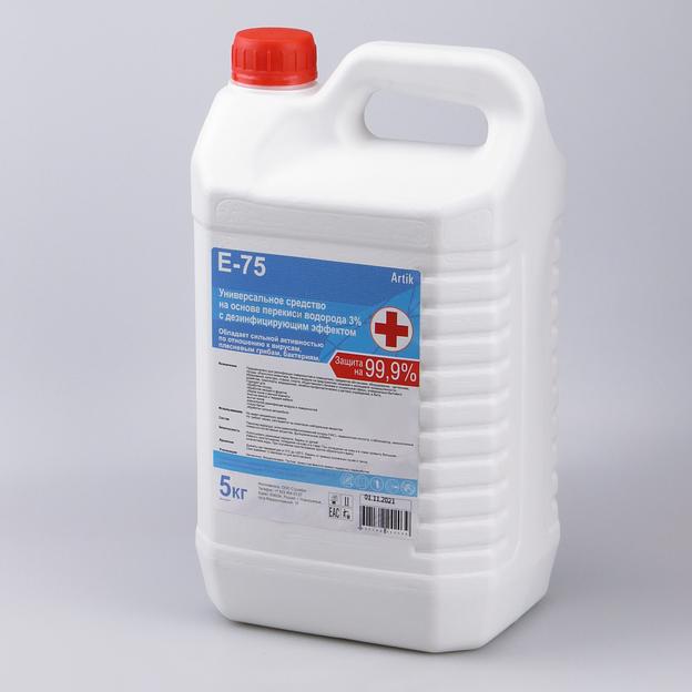 Средство на основе перекиси водорода 3% с дез. эффектом E-75 5кг фото 3