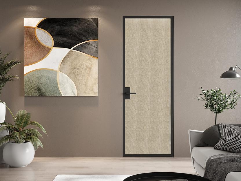 Межкомнатная дверь Linum, декоративный триплекс DN9−80 на заказ фото 1