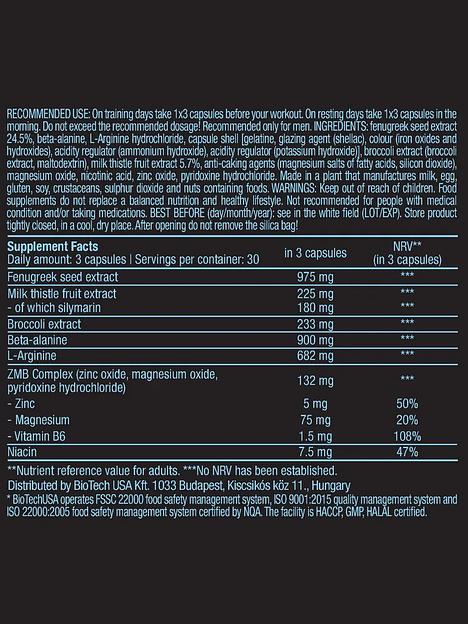 Тестостероновый бустер BiotechUSA Black Test 90 капс ОПТ фото 2