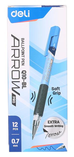 Ручка шариковая Deli EQ10-BL Arrow 0.7мм резин. манжета синий металлик/синий синие чернила фото 3
