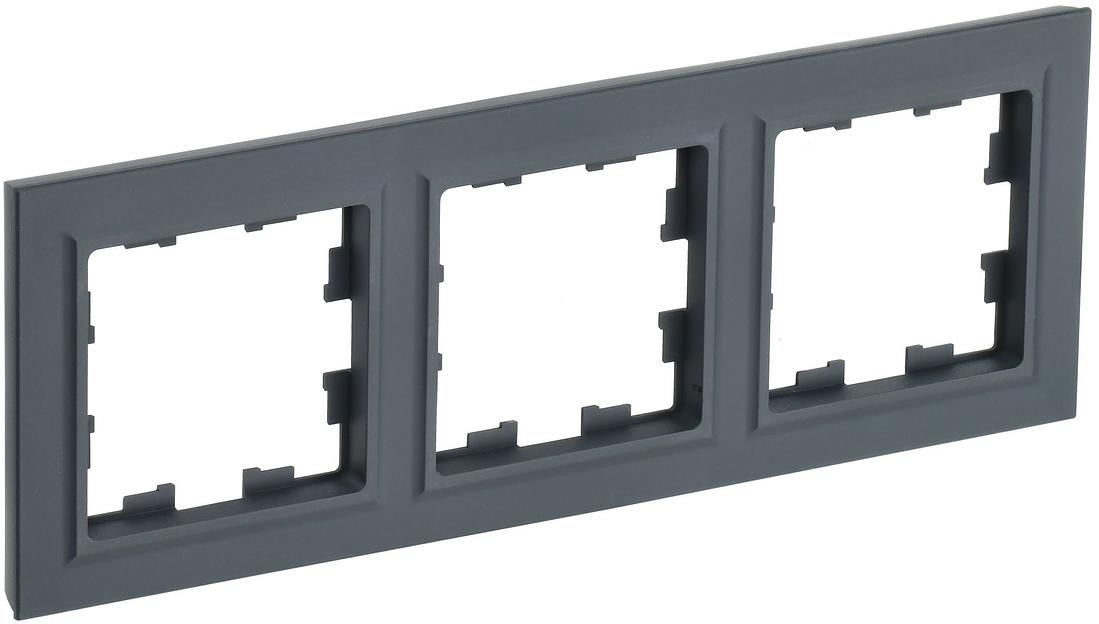 BRITE Рамка 3 поста РУ-3-БрГ графит фото 1