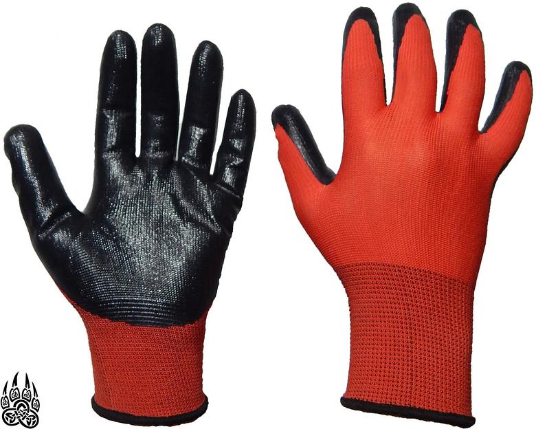 Перчатки нейлоновые с нитриловым покрытием "ЛЮКС" цветные фото 1