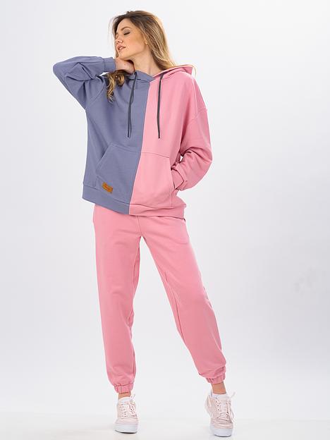 Худи женский мрамор/розовый зефир, опт фото 1