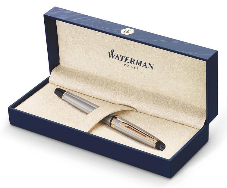 Ручка роллер Waterman Expert 3 (CWS0951980) Steel GT F черн. черн. подар.кор. фото 4