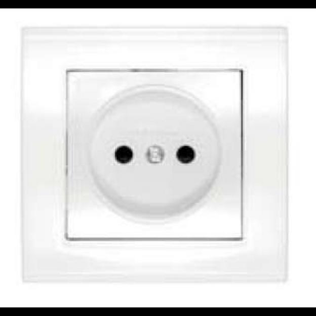 Розетка 1-м СП Бриллиант 16А IP20 без заземл. защ. шторки бел. UNIVersal 7947595 фото 1