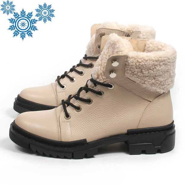 Зимние ботинки TAIS с текстильной отделкой, арт.MT324 бежевый ОПТ фото 5