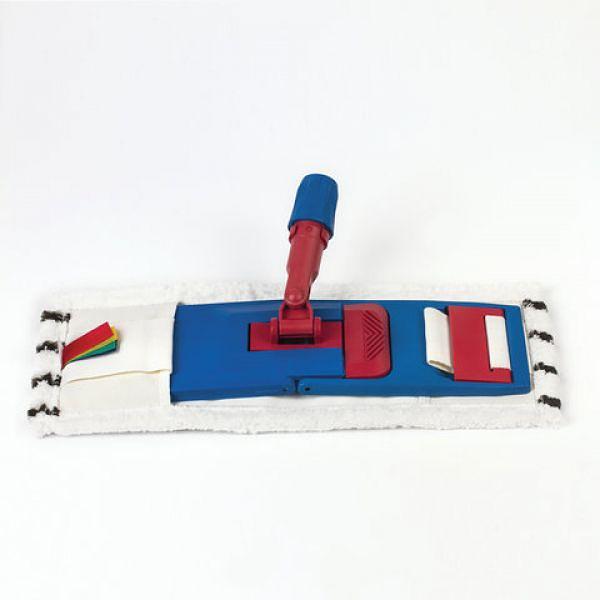 Моп плоский из белой микрофибры с жесткими абразивными полосками, 40 см, карман-язык, LAIMA EXPERT (605313) фото 4