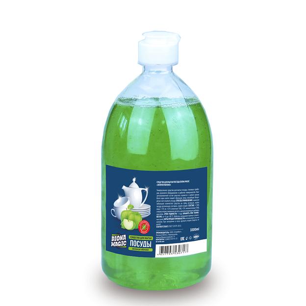DIONA MAGIC средство для мытья посуды Зеленое яблоко ПЭТ 1000мл (флип-топ) фото 1