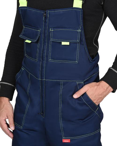 Костюм «Сириус-Навигатор» зимний куртка и полукомбинезон, темно-синий с лимонным ОПТ фото 8