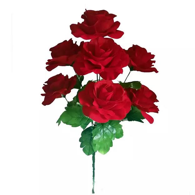 Букет бархатных роз на 7 голов 57см 290-468 фото 1