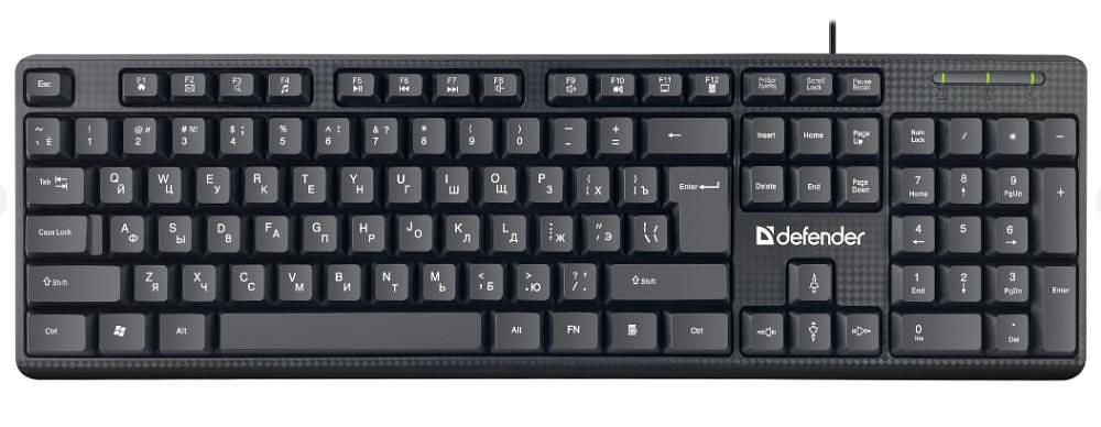 Клавиатура RU BLACK 1.8M DAILY HB-162 45162 DEFENDER фото 1