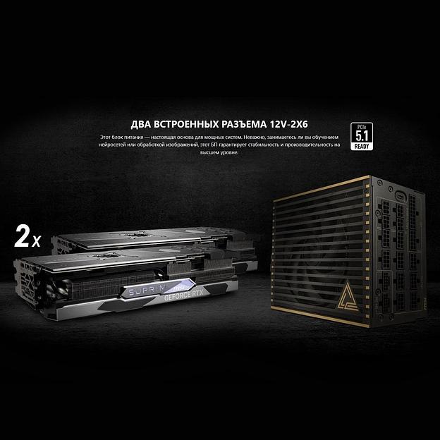 Блок питания ПК MSI MEG Ai1600T PCIE5, 1600W, 80+ Titanium, полностью модульный, ATX 3.1, PCIE5.1, RTL фото 8