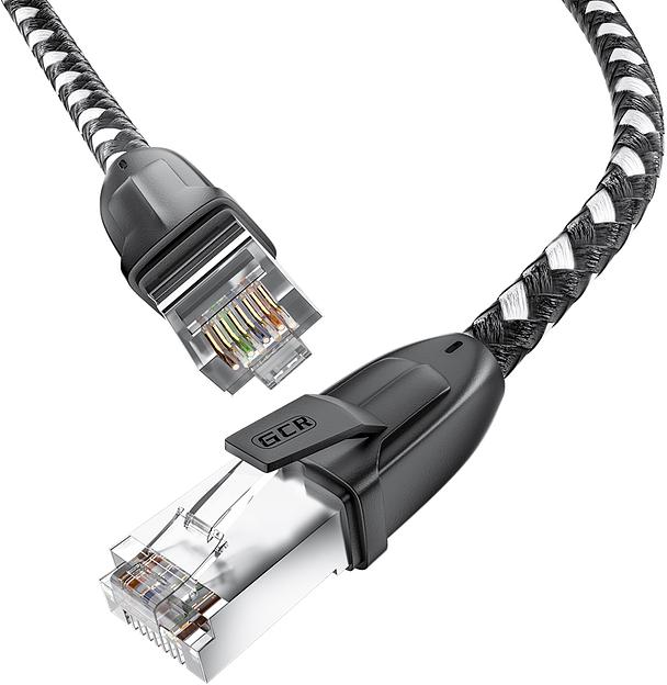 GCR Патч-корд PROF прямой 5.0m, UTP медь кат.6, STRONG черно-белый нейлон, ethernet high speed 10 Гбит/с, T568B, GCR-52779 Greenconnect RJ45(m) - RJ45(m) Cat. 6 UTP нейлон 5.0м чёрно-белый (GCR-52779) фото 3