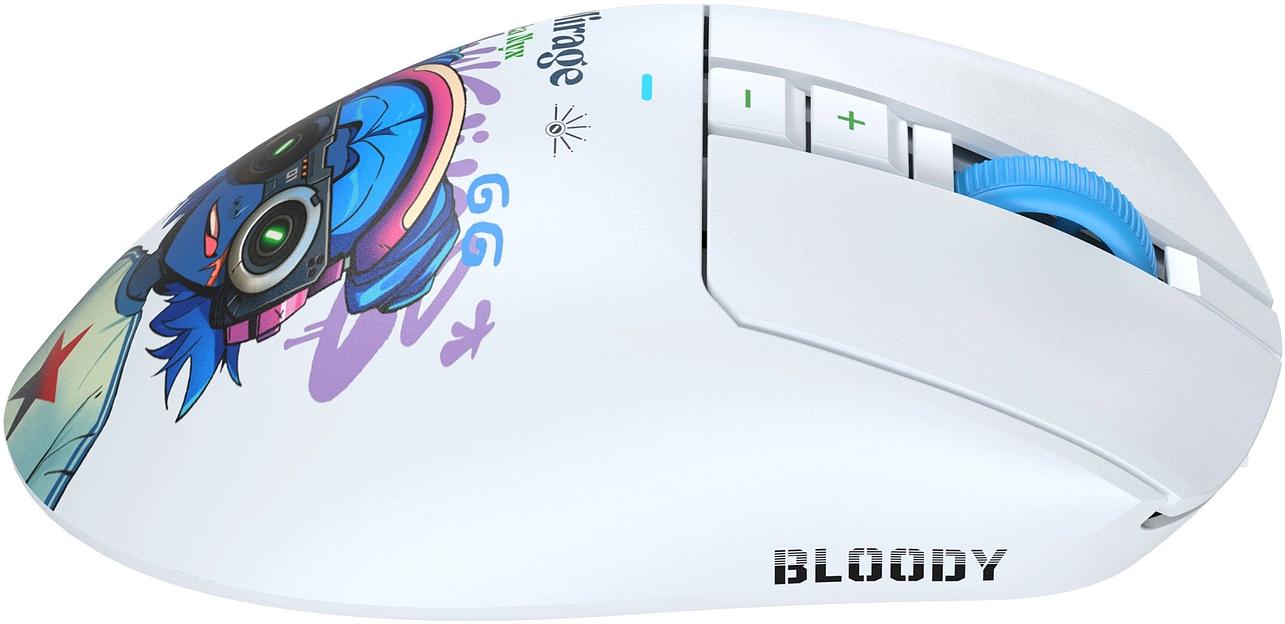 Мышь A4Tech Bloody R73 Pro белый/рисунок оптическая 26000dpi беспров. USB-C 7but (R73 PRO NYX MIRAGE) фото 4