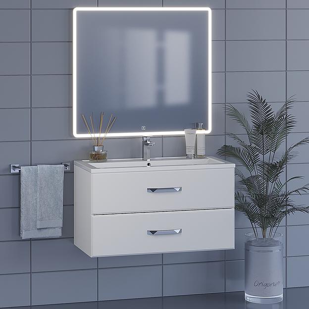 Тумба под раковину для ванной Uperwood Foster 90 см, подвесная, белая фото 3