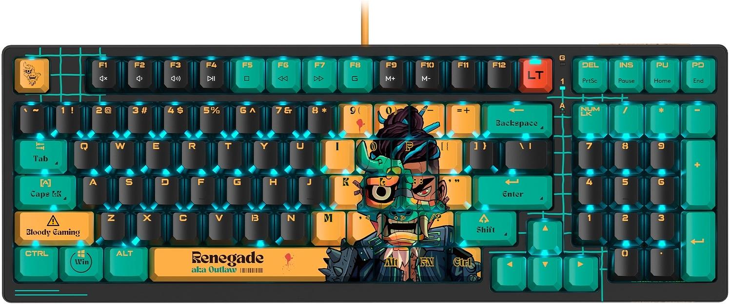 Клавиатура A4Tech Bloody AT98 Renegade механическая черный/зеленый USB for gamer LED (AT98) фото 1