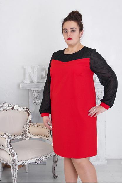 Платье красный с чёрным П-0138 фото 1