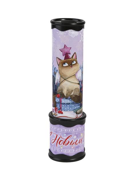 Новогодняя игрушка детская Калейдоскоп «Котик» 20×5,6 см, 80341, опт фото 1