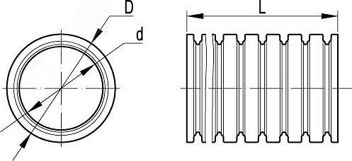 Труба гофрированная DN48мм ПВ-0 Dвн 47.4мм Dнар 54.5мм с протяжкой темно-серая полиамид фото 2