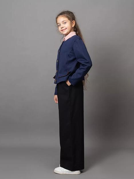 Брюки палаццо школьные на девочку KristiKlo «Бостон» чёрный ОПТ фото 4