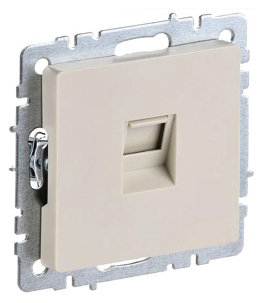 Розетка комп. IEK Brite РК10-БрКр BR-K10-1-K10 скрыт. штор. бежевый (упак.:1шт) фото 1