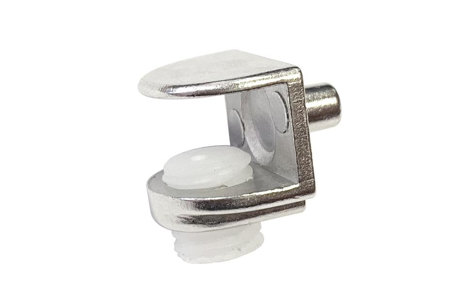 Полкодержатель (д/стекла 5-9мм) со штырём, никель фото 1