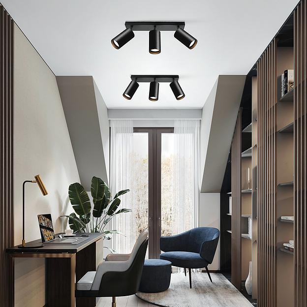 Светильник ДБО 2хGU10 без ламп наклонный черный фото 4