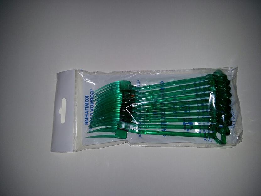 Набор вилок «Фазенда» зеленый 10 шт ОПТ фото 1