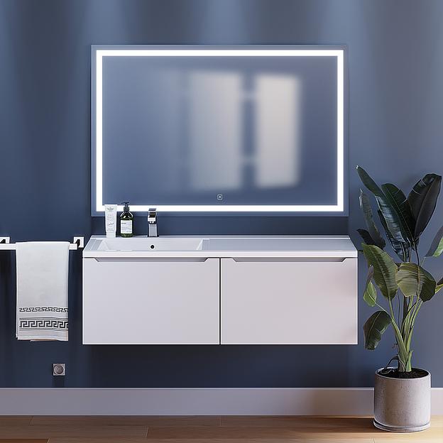 Тумба под раковину для ванной Uperwood Tanos 120 см, подвесная, левая, белый фото 1