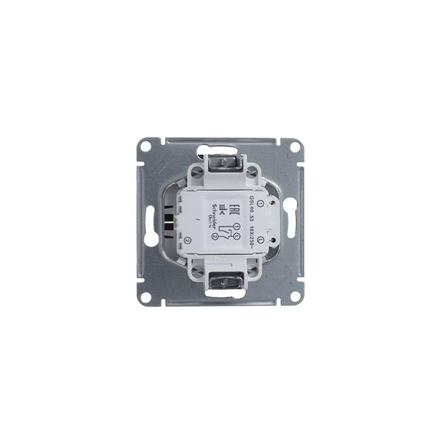 GLOSSA Выключатель двухклавишный с подсветкой схема 5а антрацит в рамку фото 5