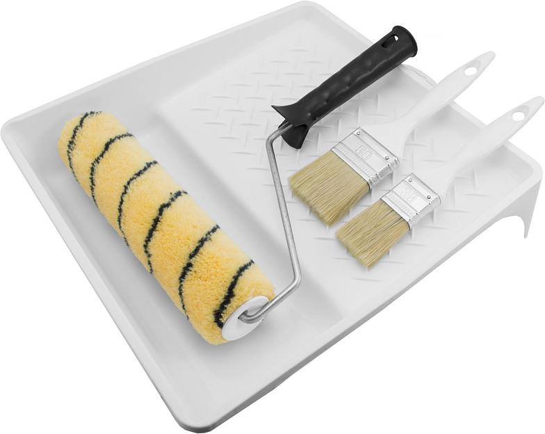 Набор DECOR "Универсальный +": ванночка 32х35см + валик полиа.тигр 240мм + кисть 35, 50мм фото 1