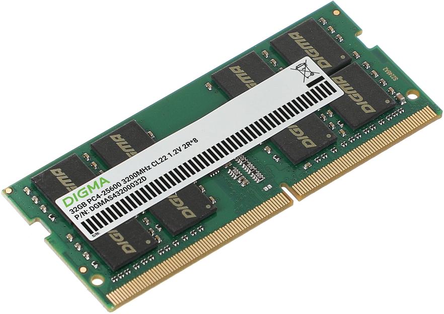Память DDR4 32GB 3200MHz Digma DGMAS43200032D RTL PC4-25600 CL22 SO-DIMM 260-pin 1.2В dual rank Ret фото 3
