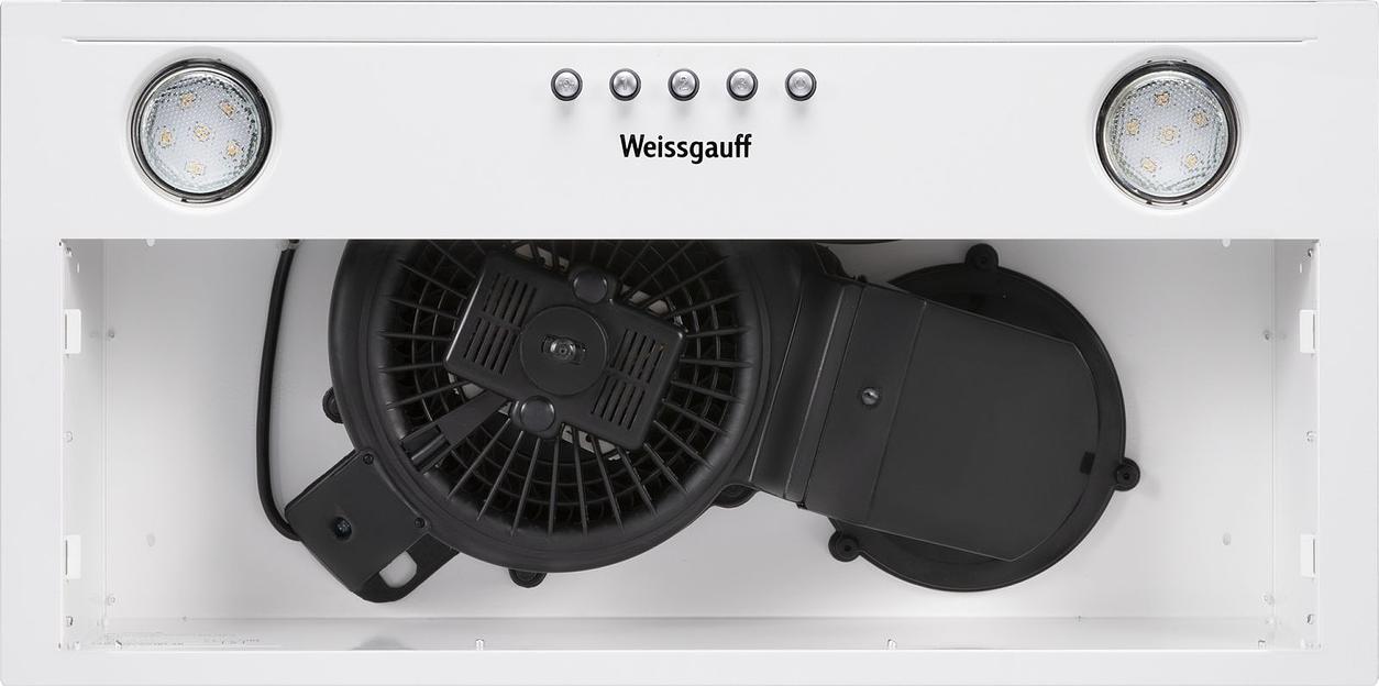 Вытяжка встраиваемая Weissgauff Alpha 50 PB WH белый управление: кнопочное (1 мотор) фото 2