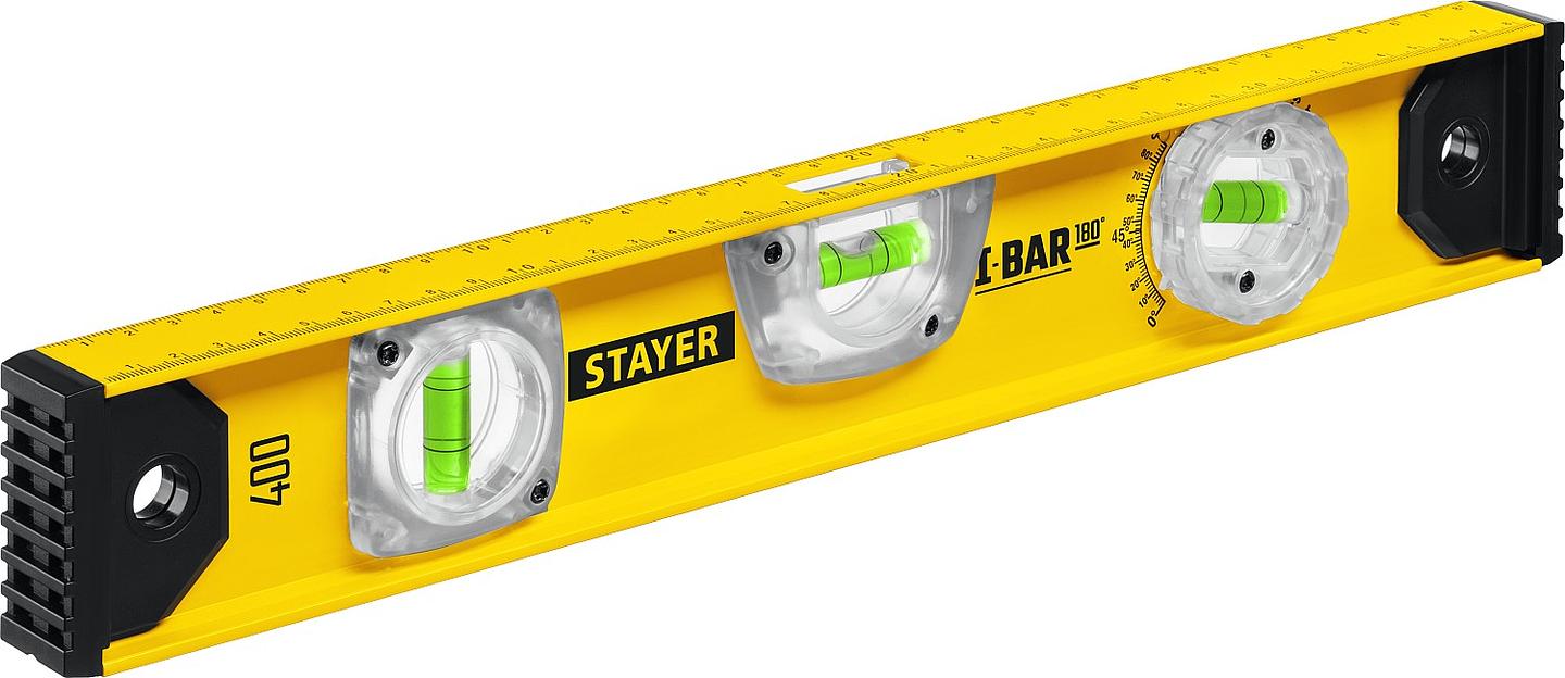STAYER I-Bar 180˚, 400 мм, двутавровый, уровень с поворотным глазком (3470-040) фото 1