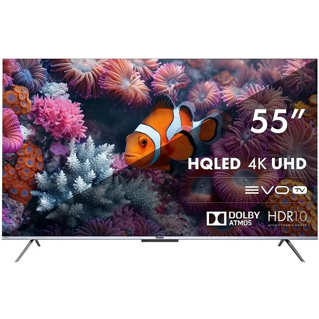 55" Телевизор HAIER Smart TV S3, QLED, 4K Ultra HD, серебристый, СМАРТ ТВ, Android[DH1VMDD02RU] фото 1