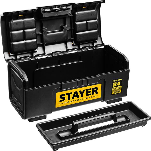 STAYER TOOLBOX-24, 590 х 270 х 255, пластиковый ящик для инструментов, Professional (38167-24) фото 3