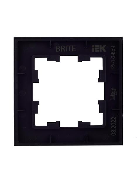 BRITE Рамка 1 пост РУ-1-2-БрЧ стекло черный фото 4