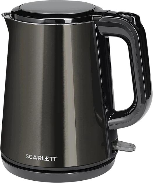 Чайник электрический Scarlett SC-EK21S58 1л. 1200Вт черный корпус: металл/пластик фото 1