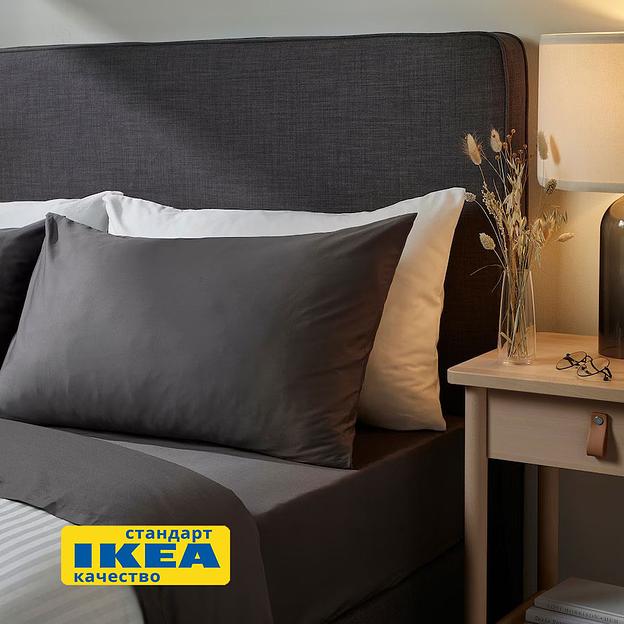 Простыня на резинке НАТЕСМИО (ИКЕА НАТТЭСМИН) 160x200, темно-серый, сатин KL-30442676 фото 7