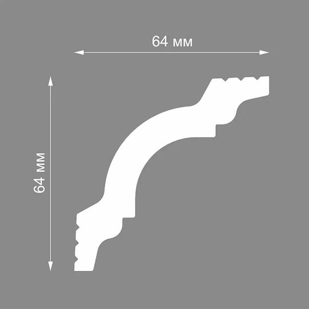 Плинтус потолочный Format 09005E (45), белый ОПТ фото 2
