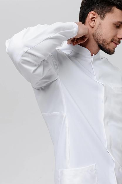 Халат медицинский мужской IF5-85-23-4 белый, опт фото 4